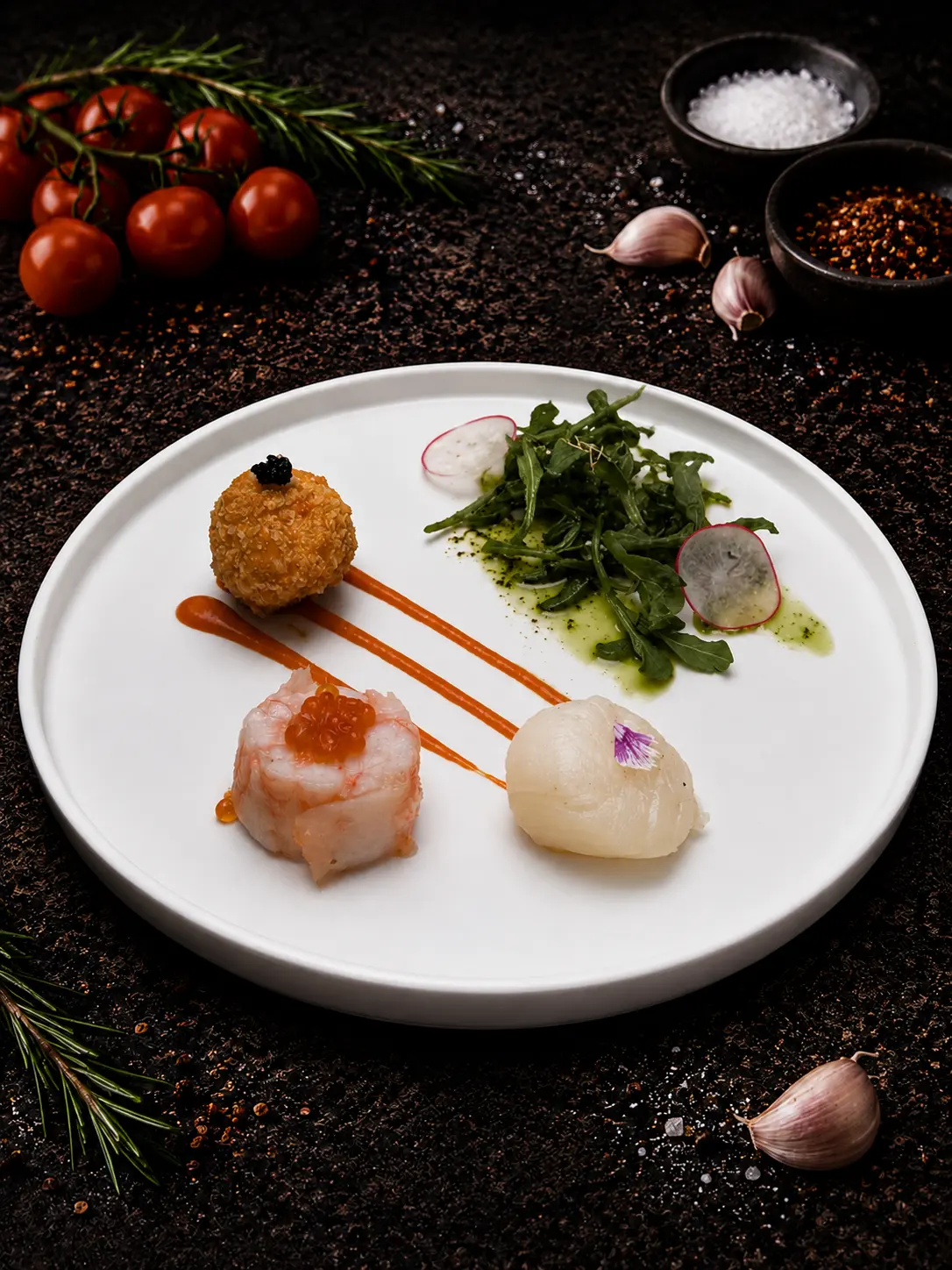 Halal Western plated fine-dining dish by Teaffani