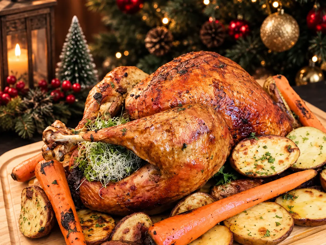 oven baked turkey stuffing gravy teaffani catering halal