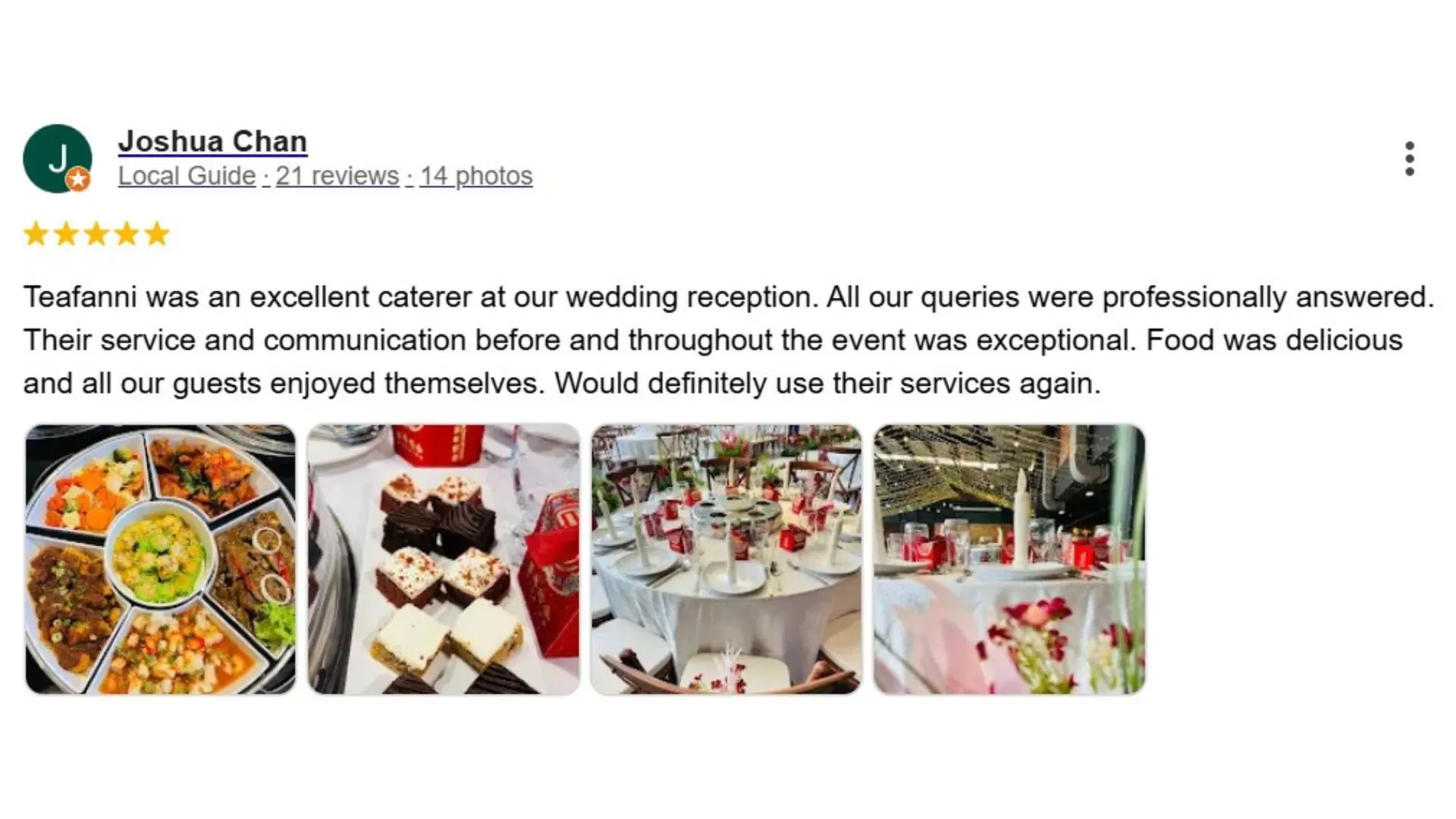 Teaffani Catering Review 