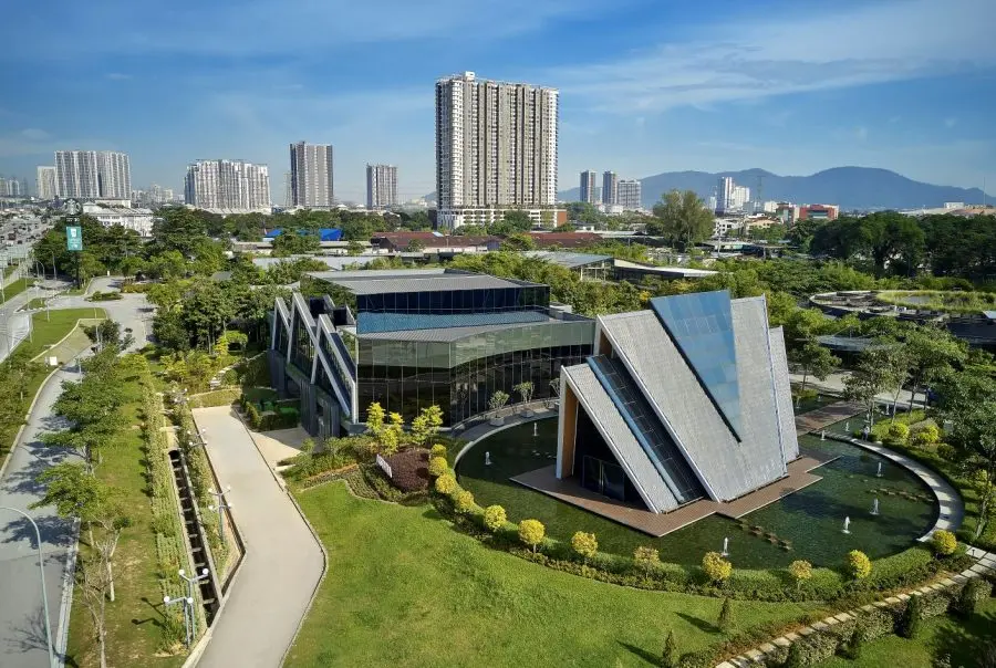 Aerial view of Astana Glasshouse and Main Hall