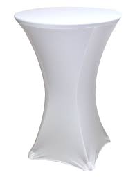 Cocktail Table with Spandex Table Clothes - White (in house)