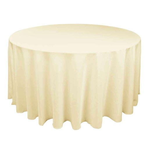 5’ Round table with Full Length PQ Table Cloth (Cream)