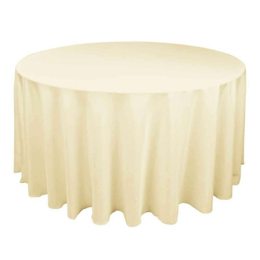 5’ Round table with Full Length PQ Table Cloth (White/Black/Cream)